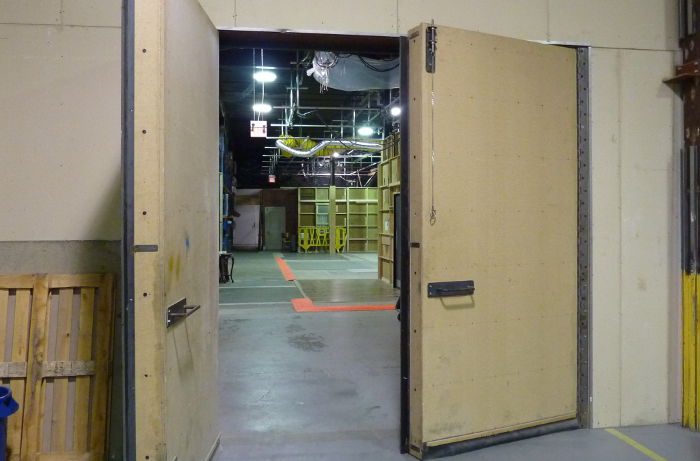 Studio B doors to loading bay open